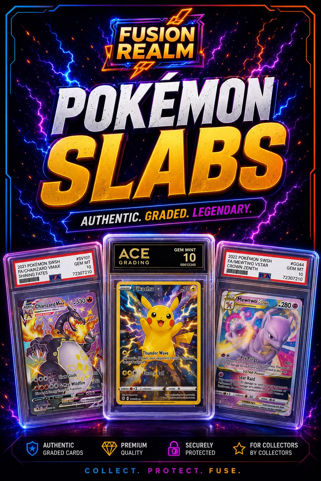 Graded Pokemon slabs